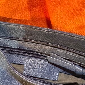 NWOT Hadaki Blue 100% Leather Hand Bag
